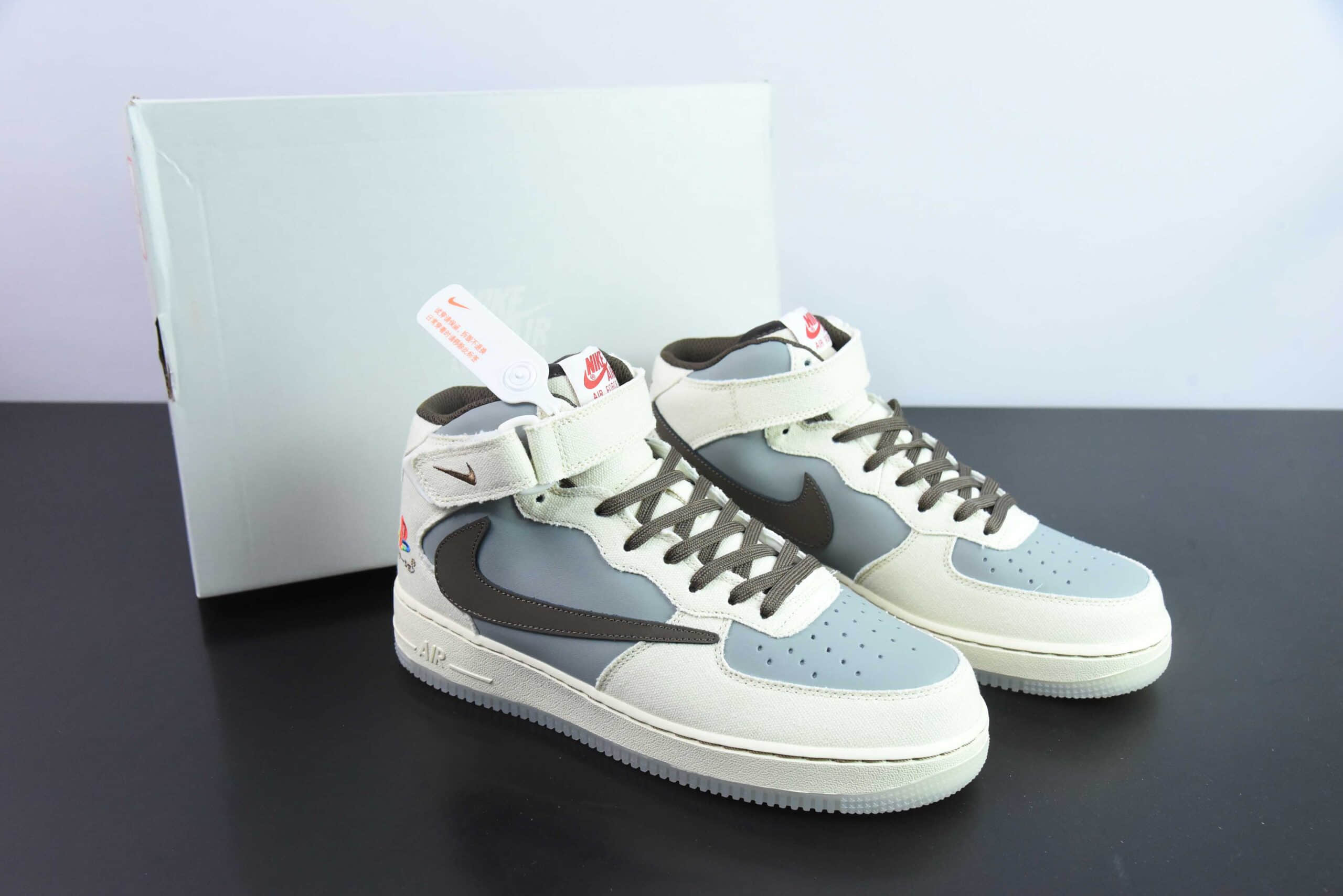 耐克Nike Travis Scott x Sony PlayStation 5 x Nk Air Force 1'07 Mid PS5 索尼联名倒钩联名款扣篮系列中帮经典百搭休闲运动板鞋纯原版本 货号：BQ5828-202