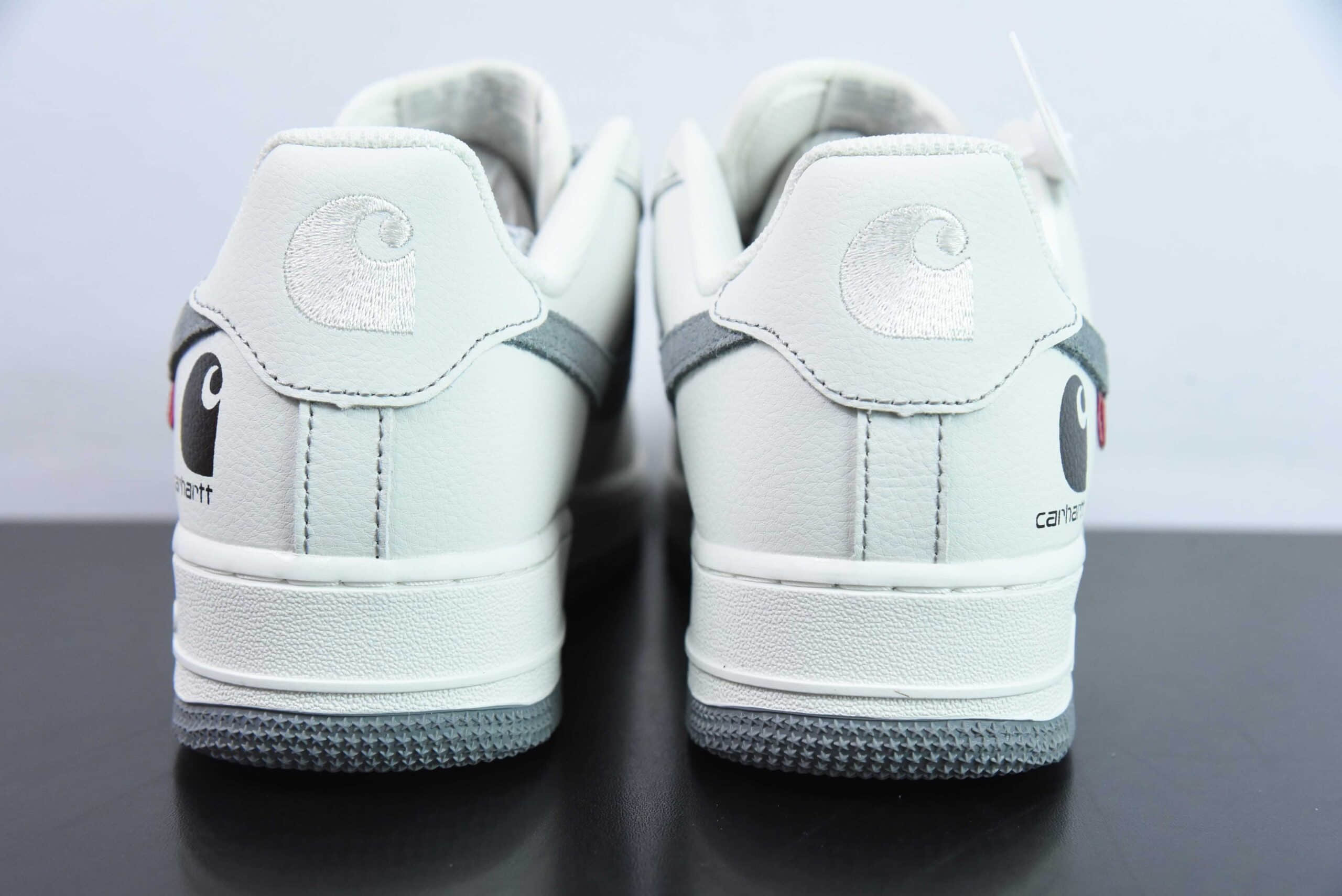 耐克Nike Air Force 1 Low 卡哈特白灰勾灰底空军一号低帮运动休闲板鞋纯原版本 货号：KH-769833 
