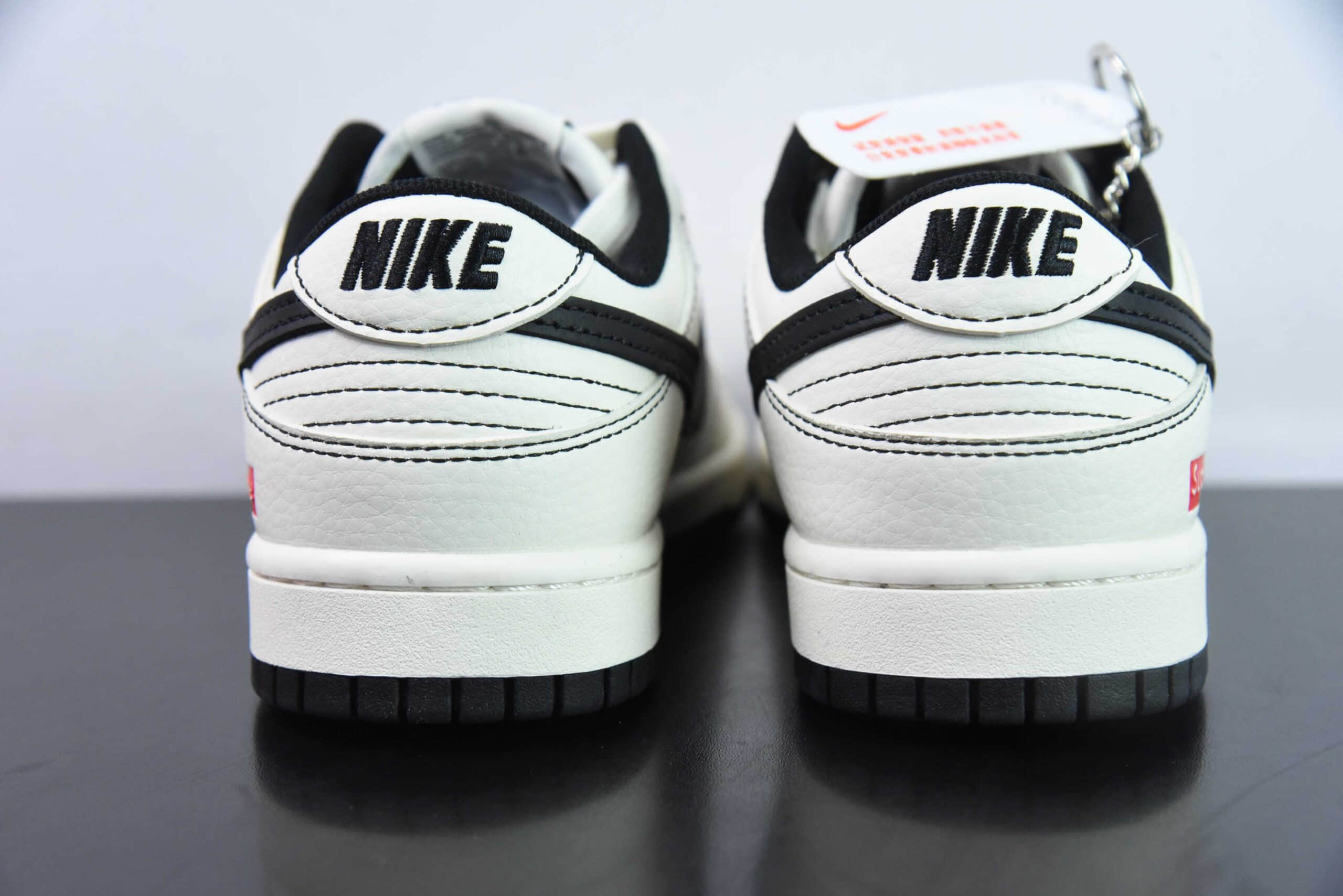 耐克Nike Supreme x Nk SB Dunk Low 米黑红线条周年高端定制低帮休闲板鞋纯原版本 货号：XX2025-316