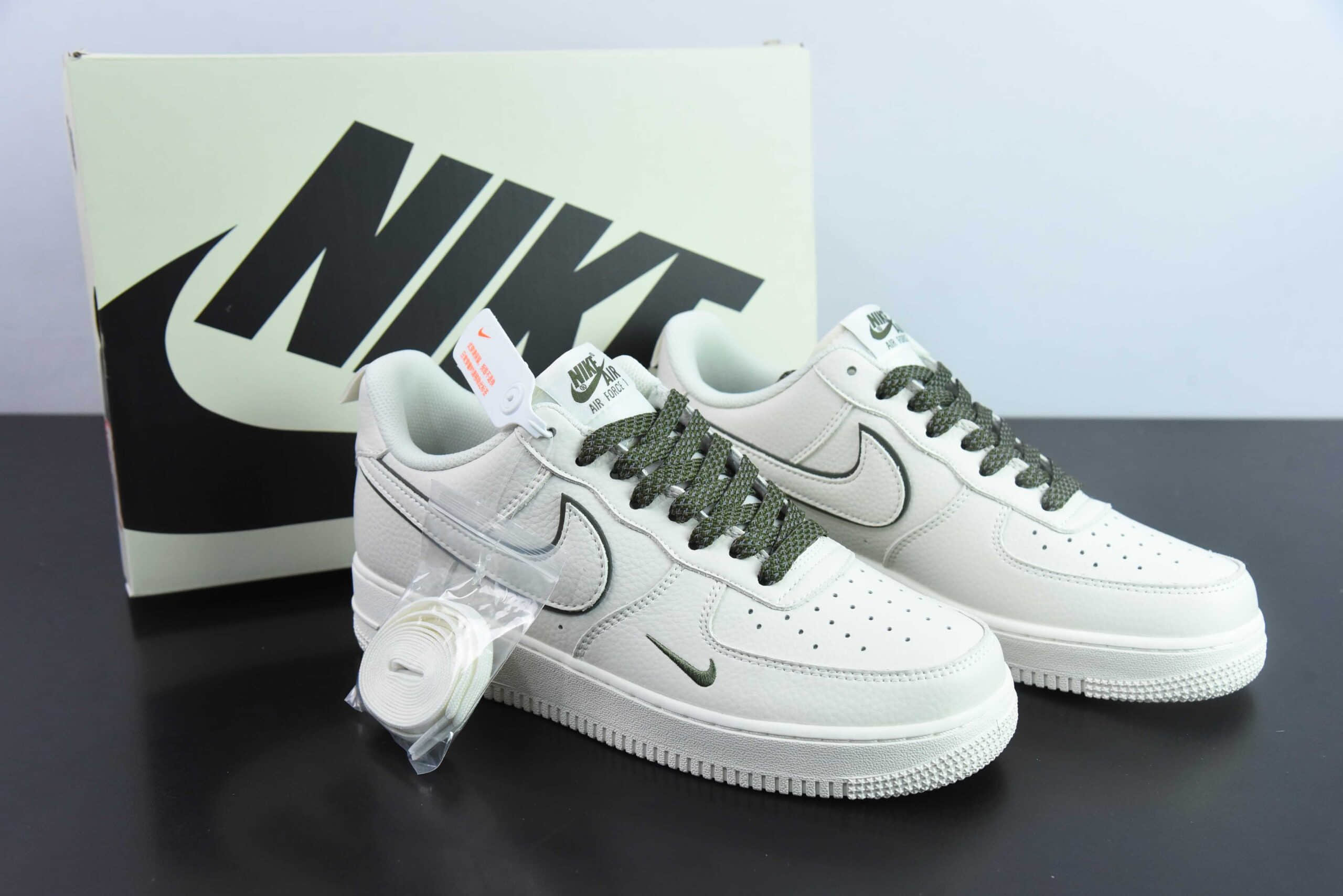 耐克Nike Air Force 1 '07 Low 米白绿空军一号低帮百搭休闲运动板鞋纯原版本 货号：MJ0319-022 