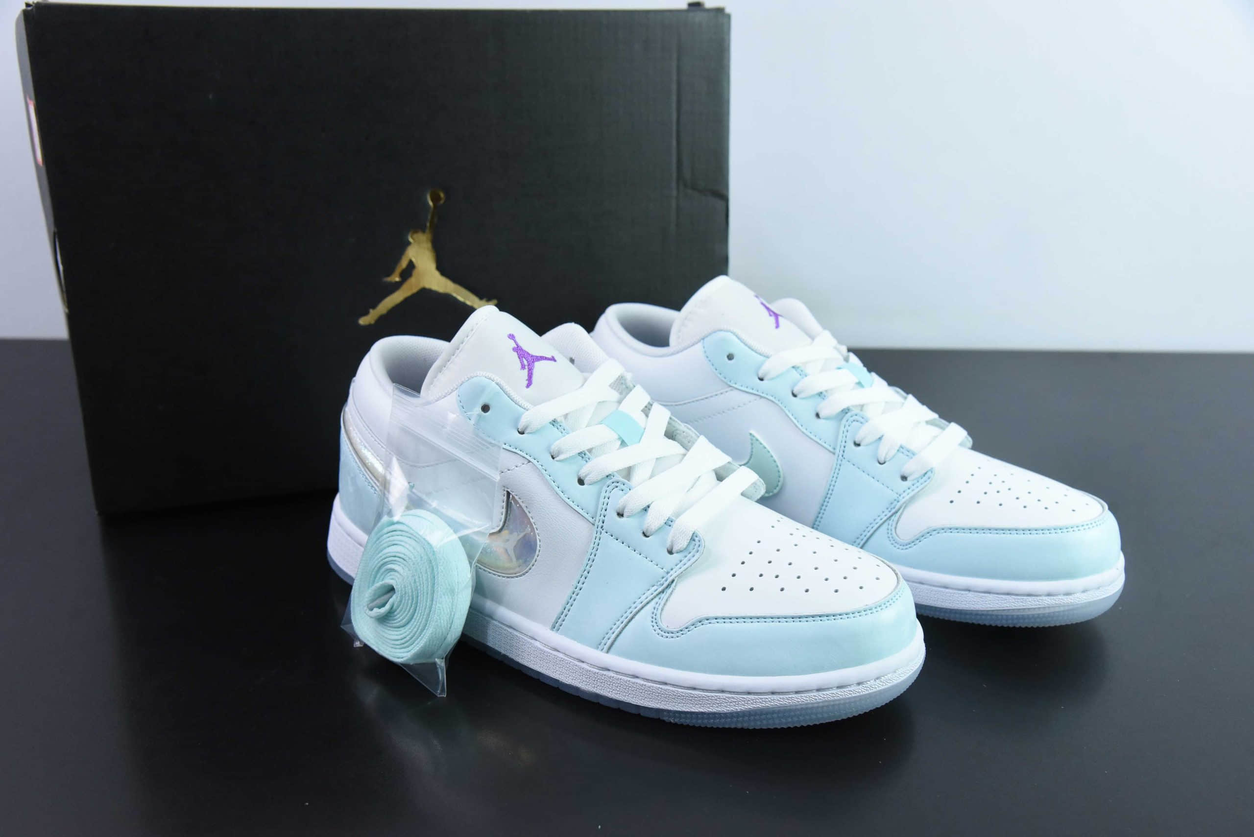 乔丹Air Jordan 1 Low 白蓝流沙脚趾低帮经典复古文化休闲运动篮球鞋纯原版本 货号：HJ3481-491