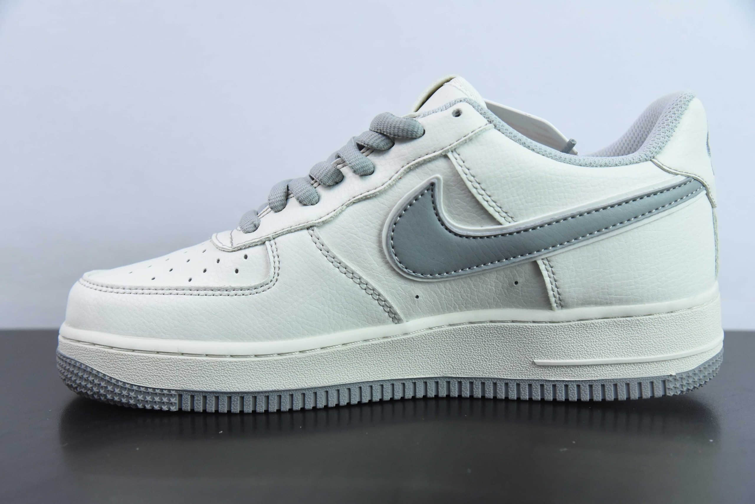 耐克Nike BALENCIAGA x Nk Air Force 1'07 Low 巴黎世家联名三勾米灰空军一号低帮休闲板鞋纯原版本 货号：FR0538-091