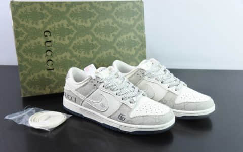 耐克Nike SB Dunk Low 古驰联名烟灰周年高端定制SB低帮休闲板鞋纯原版本 货号：CF3688-003