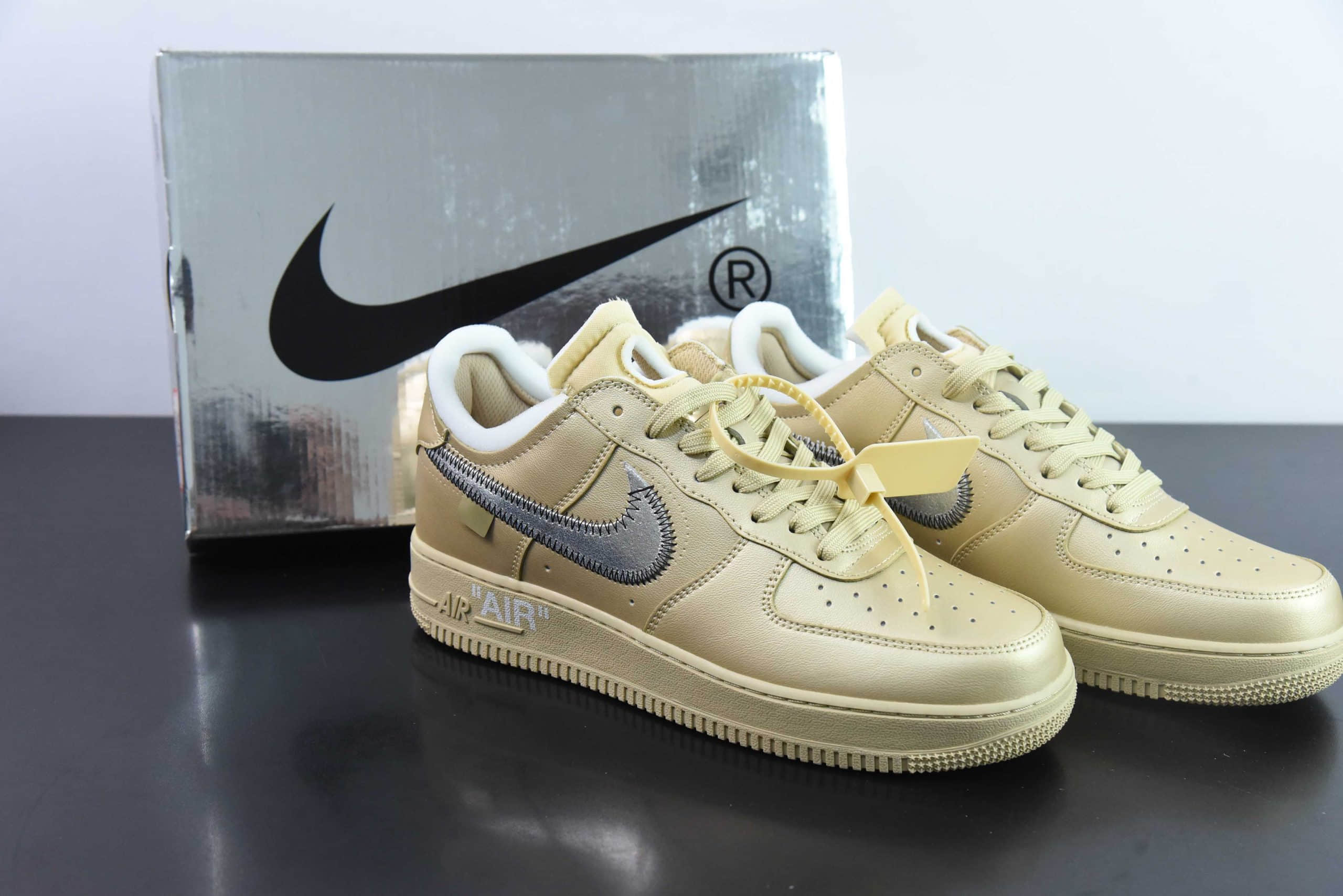 耐克Nike Off-White™ x Nike Air Force 1 Low’07Metal Gold OW金属金艺术馆空军一号经典低帮百搭休闲运动板鞋纯原版本 货号：DX1419-900