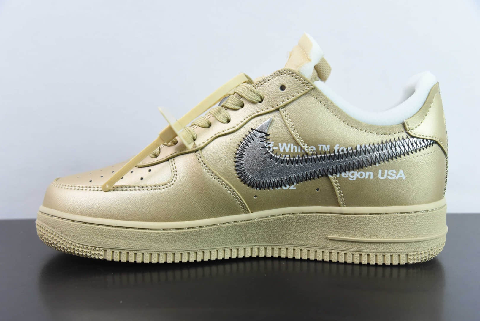 耐克Nike Off-White™ x Nike Air Force 1 Low’07Metal Gold OW金属金艺术馆空军一号经典低帮百搭休闲运动板鞋纯原版本 货号：DX1419-900