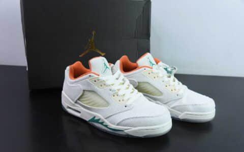 乔丹Air Jordan 5 Low Golf AJ5 乔5 白绿复古低帮篮球鞋纯原版本 货号： CW4204-100