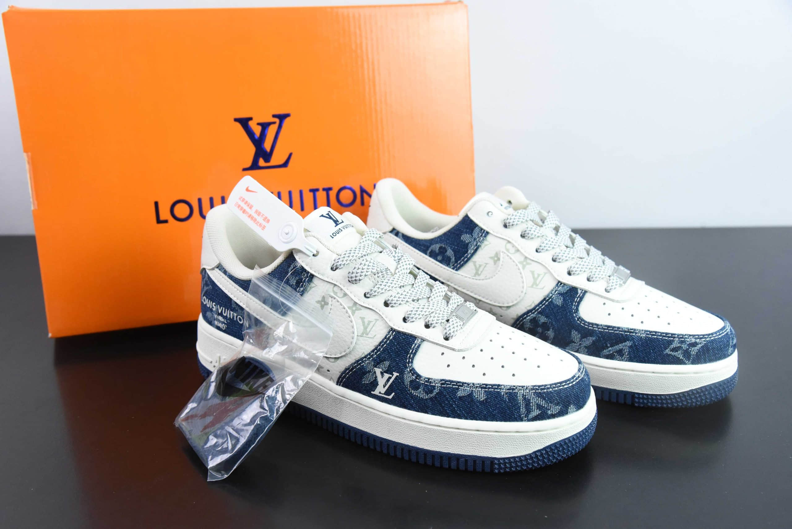 耐克NIke Air Force 1 '07 Low “LV联名荧光蓝牛仔”空军一号低帮休闲板鞋纯原版本 货号：DH7566-100