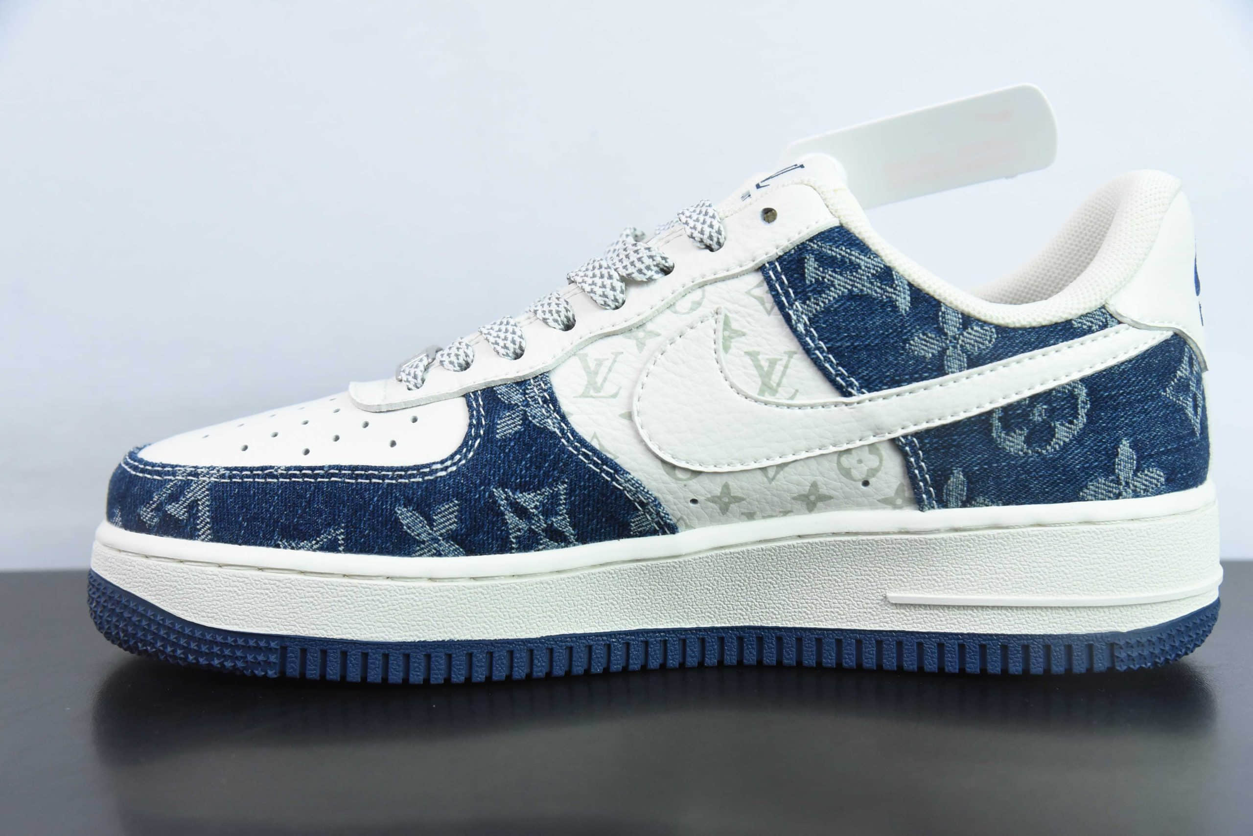 耐克NIke Air Force 1 '07 Low “LV联名荧光蓝牛仔”空军一号低帮休闲板鞋纯原版本 货号：DH7566-100