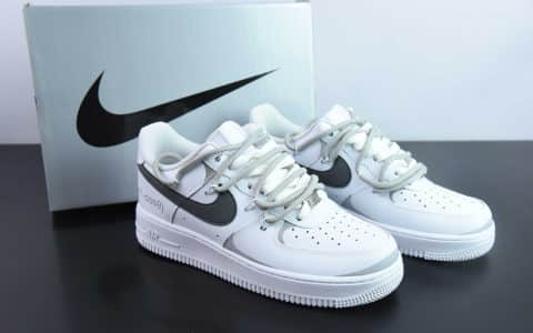 耐克Nike Air Force 1 Low’07 喷绘白灰空军一号绑带低帮休闲板鞋纯原版本 货号：ZH0316-017