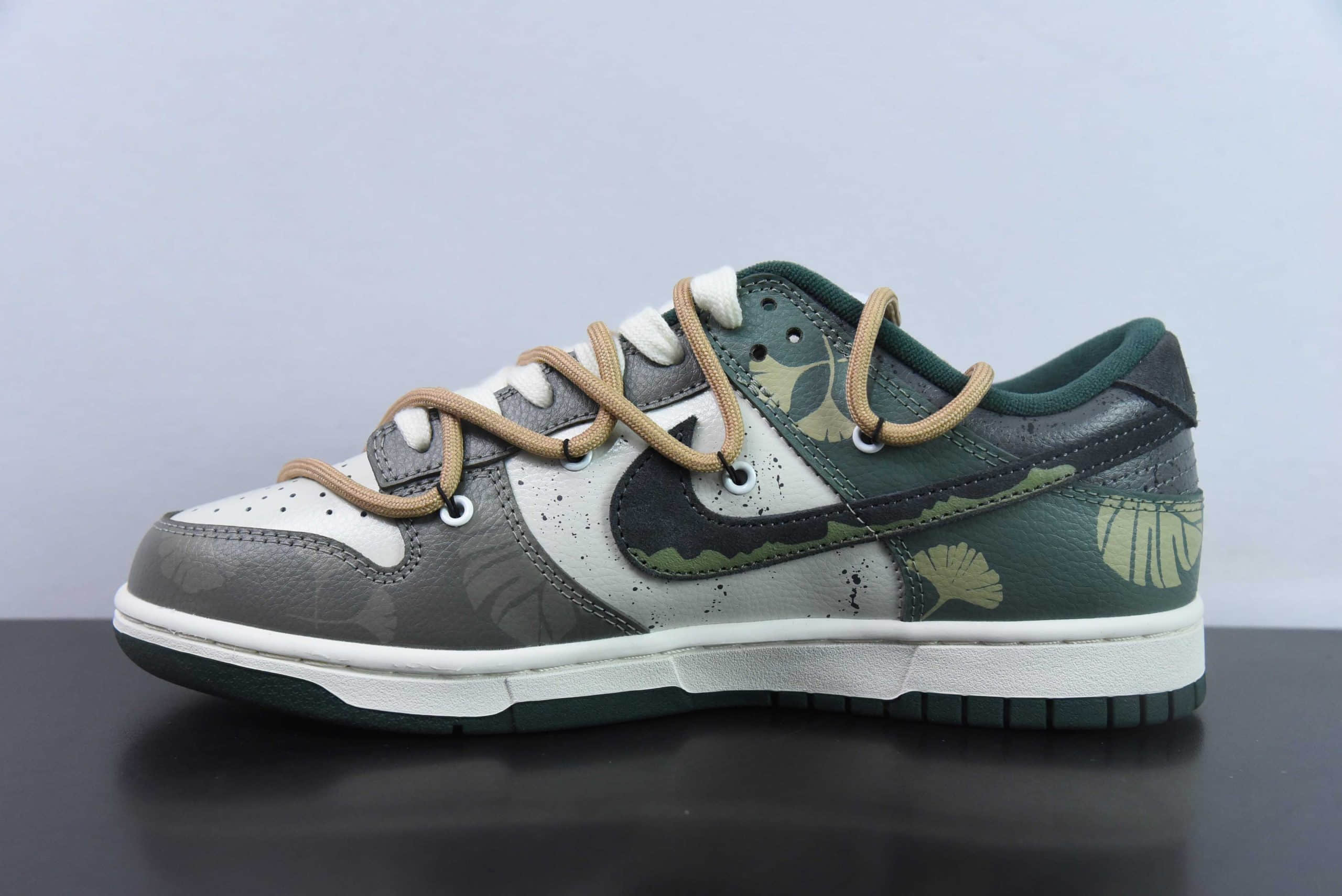 耐克Nike SB Dunk Low 熊猫恶作剧绿野浮渊解构抽绳SB低帮休闲滑板鞋纯原版本 货号：FD0350-133 