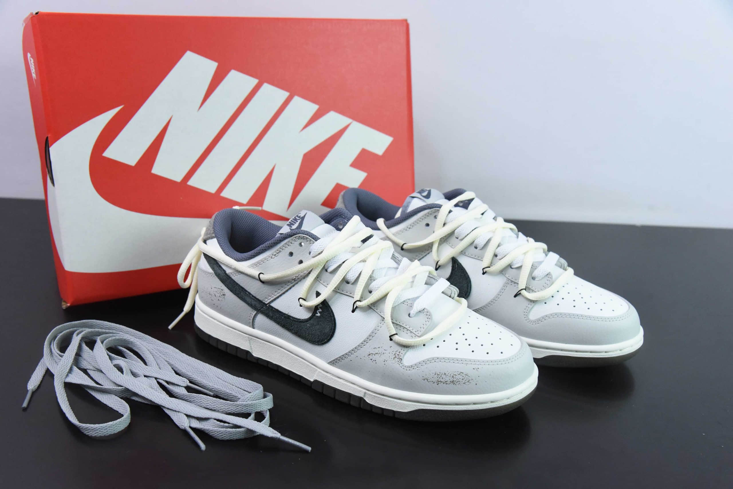 耐克Nike Dunk Low 气泡水母灰色岛屿灰蓝黄低帮休闲运动滑板鞋纯原版本 货号：FJ4188-100
