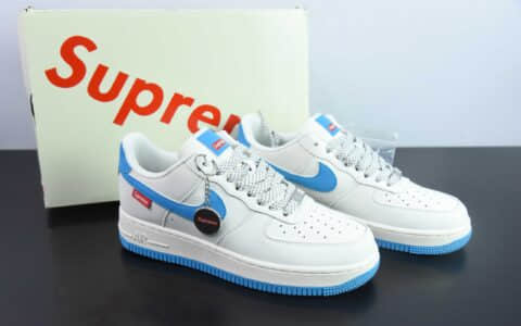 耐克Nike Air Force 1 Low 07 x Supreme联名白蓝满天星空军一号低帮休闲板鞋纯原版本 货号：HD1968-024