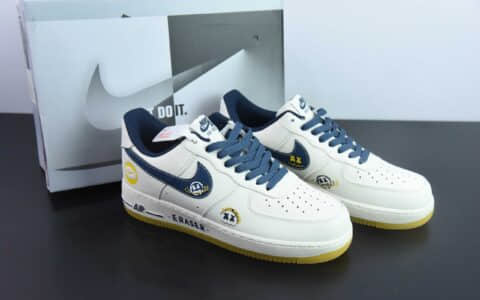 耐克Nike Air Force 1 Low 07 鬼脸白蓝黄空军一号低帮休闲板鞋纯原版本 货号：XC2351-330