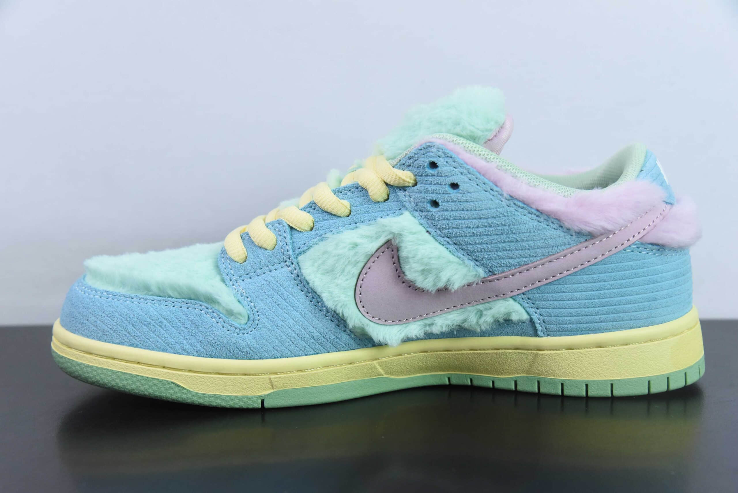 耐克Nike Verdy x Nike SB Dunk Low ProVisty联名毛绒鼠尾草绿黄色蓝SB扣篮系列低帮休闲运动滑板板鞋纯原版本 货号：FN6040-400