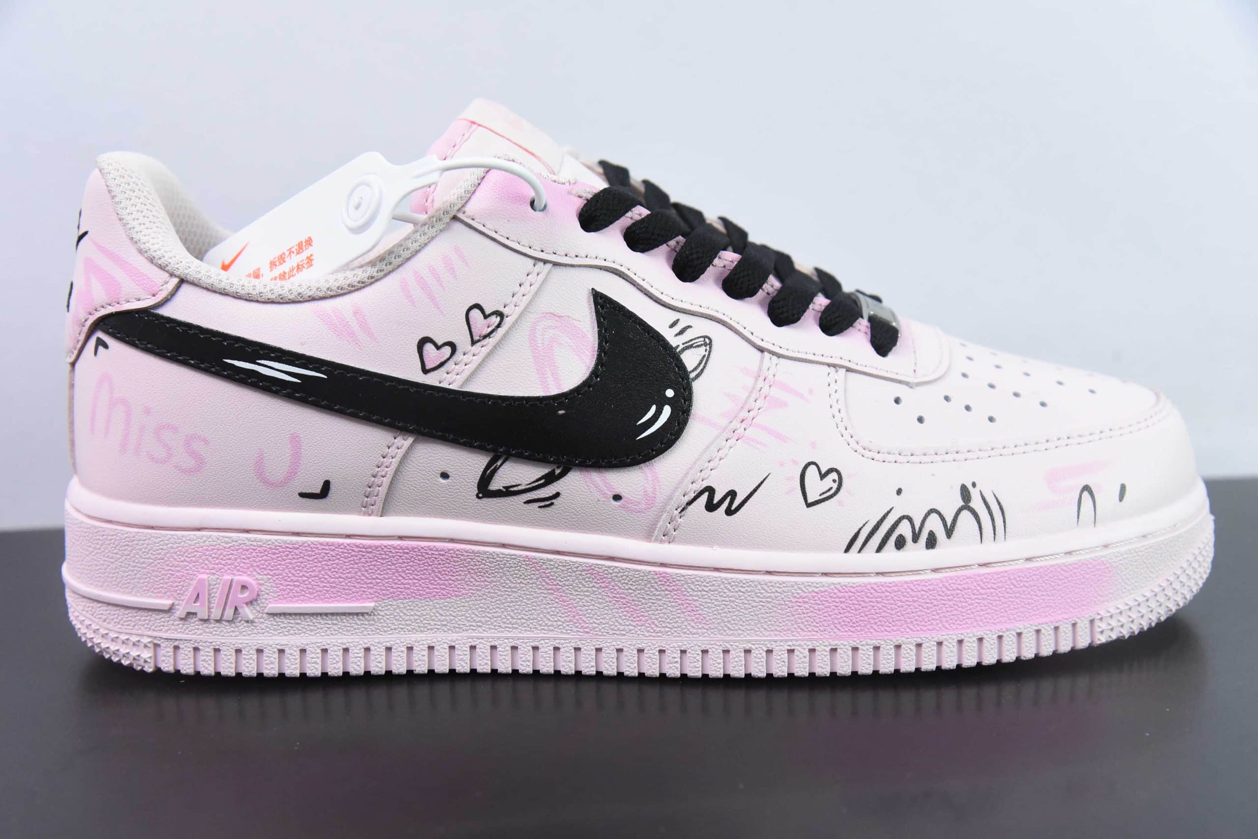 耐克Nike Air Force 1'07 Low七夕限定二次元主题彼岸情书桃粉喷绘空军一号低帮休闲板鞋纯原版本 货号：CW2288-111 