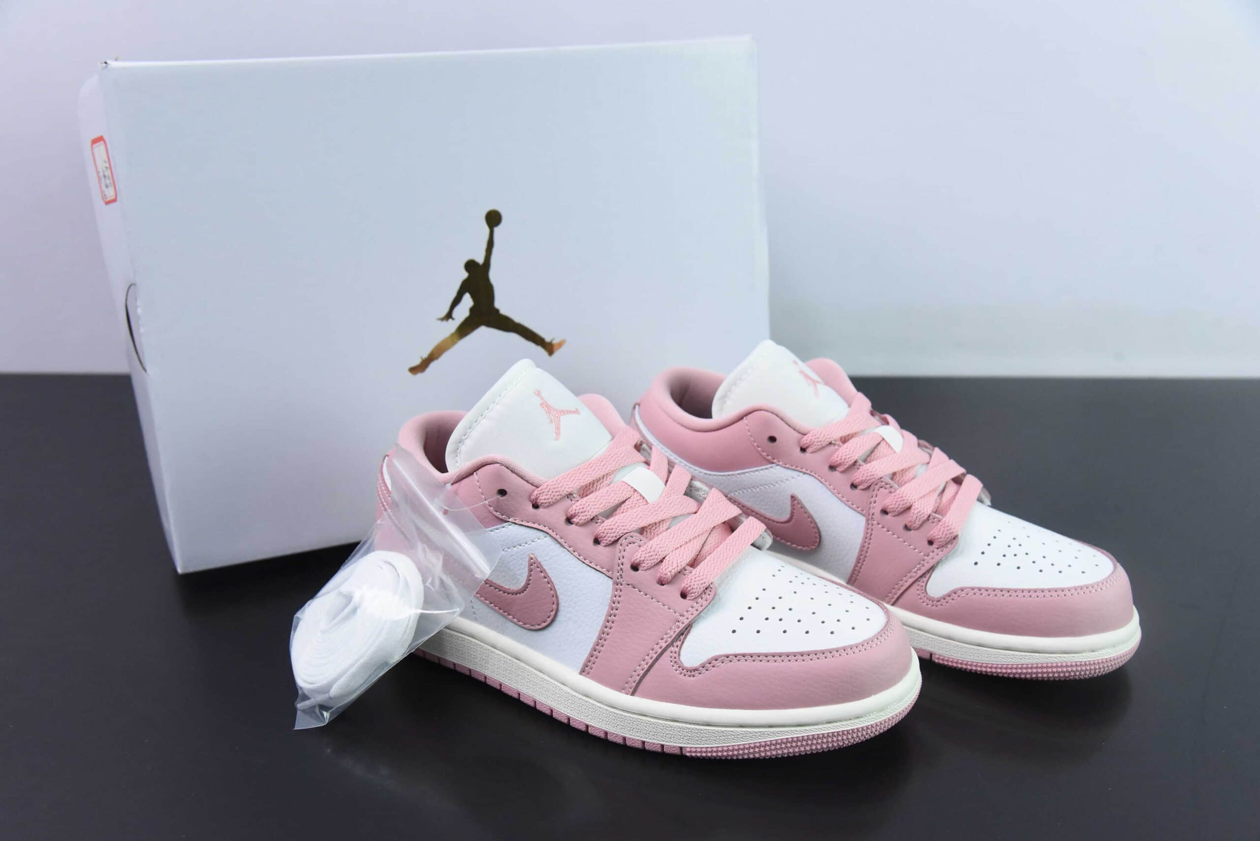 乔丹Air Jordan 1 Low AJ1乔1粉白色低帮文化休闲板鞋纯原版本 货号：DC0774-162 