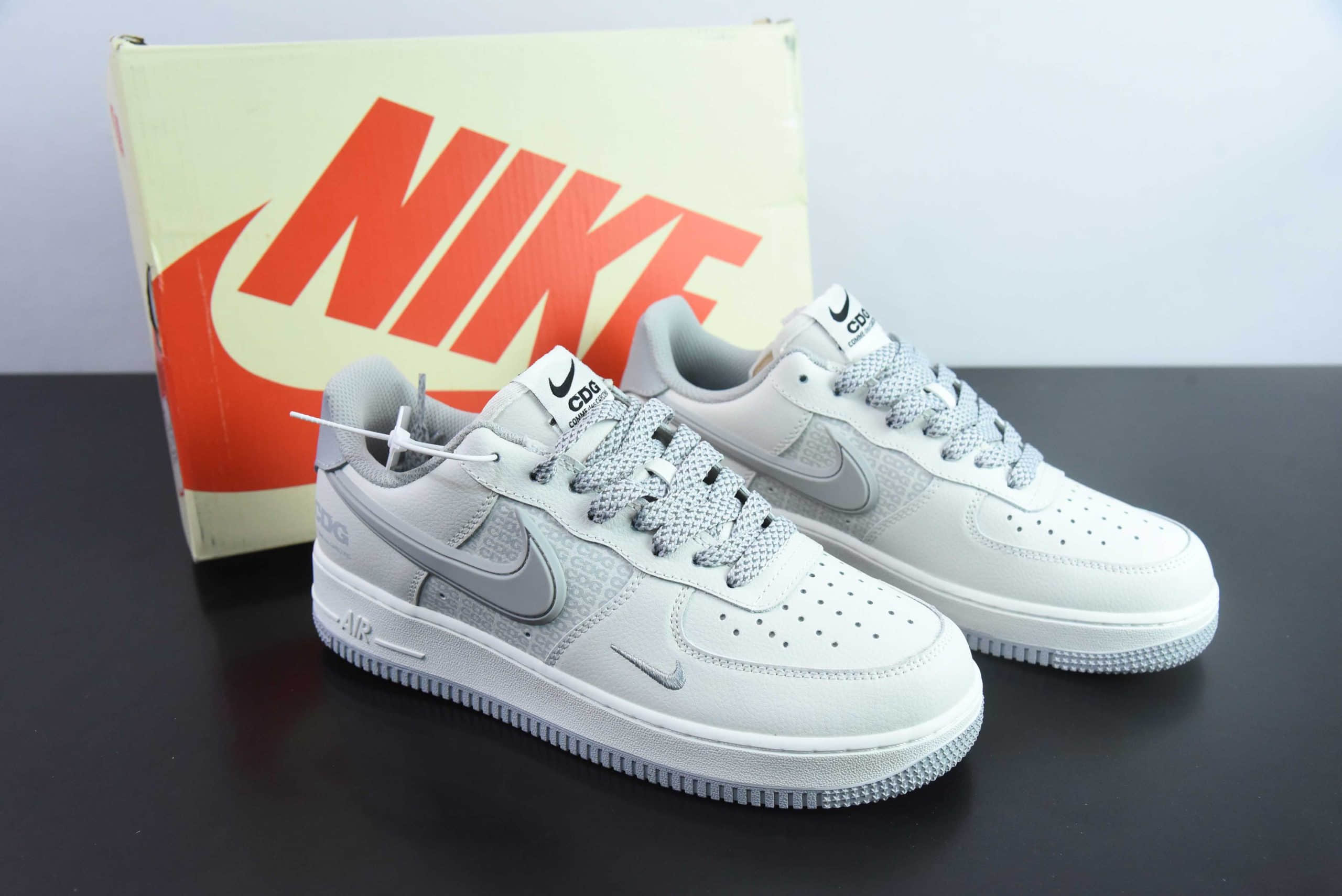耐克Nike Air Force 1 '07 Low CDG联名米白灰空军一号低帮休闲板鞋纯原版本 货号：CG-240422