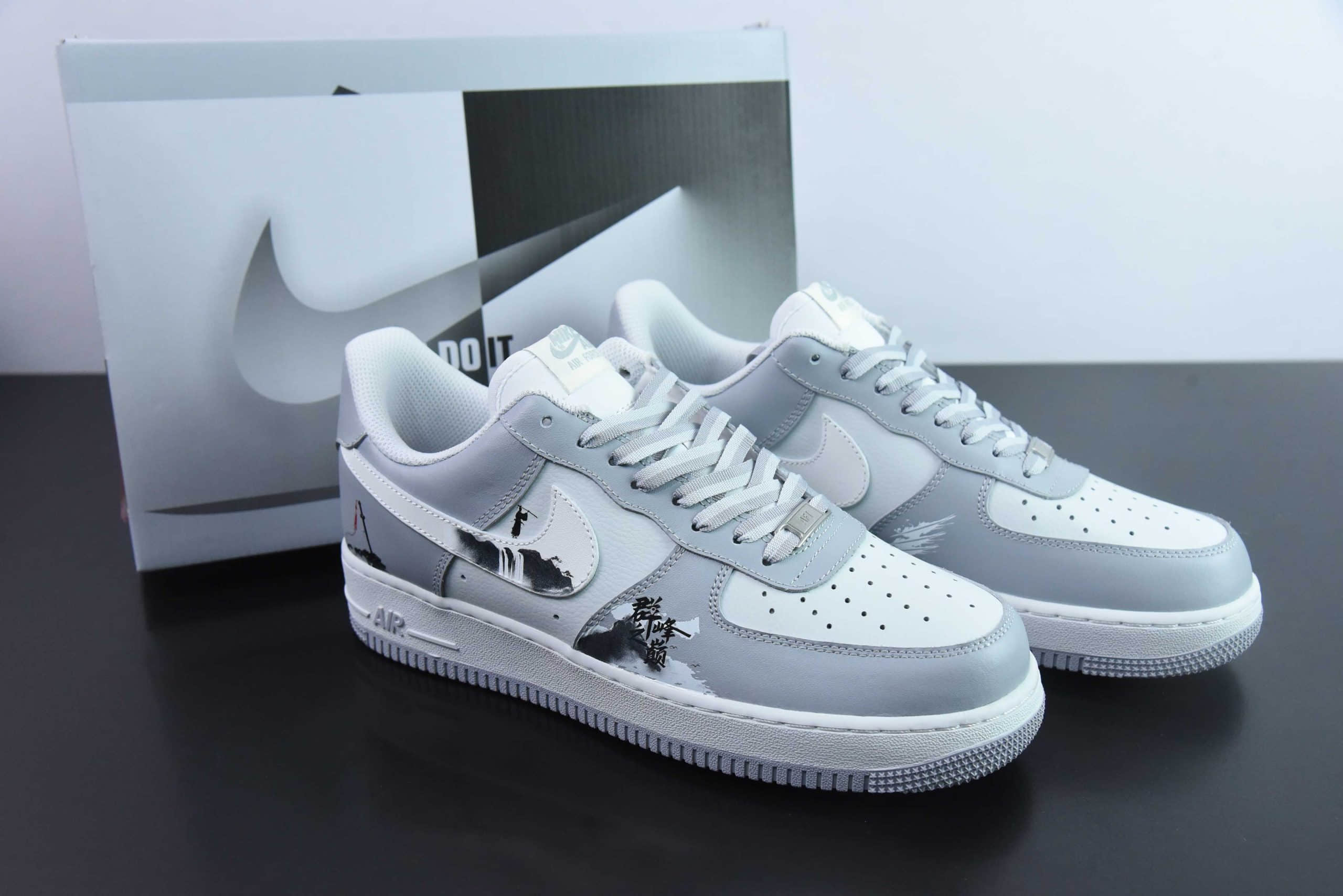 耐克Nike Air Force 1´07 Low 国风山水涂鸦空军一号低帮百搭休闲运动板鞋纯原版本 货号：CW1888-060