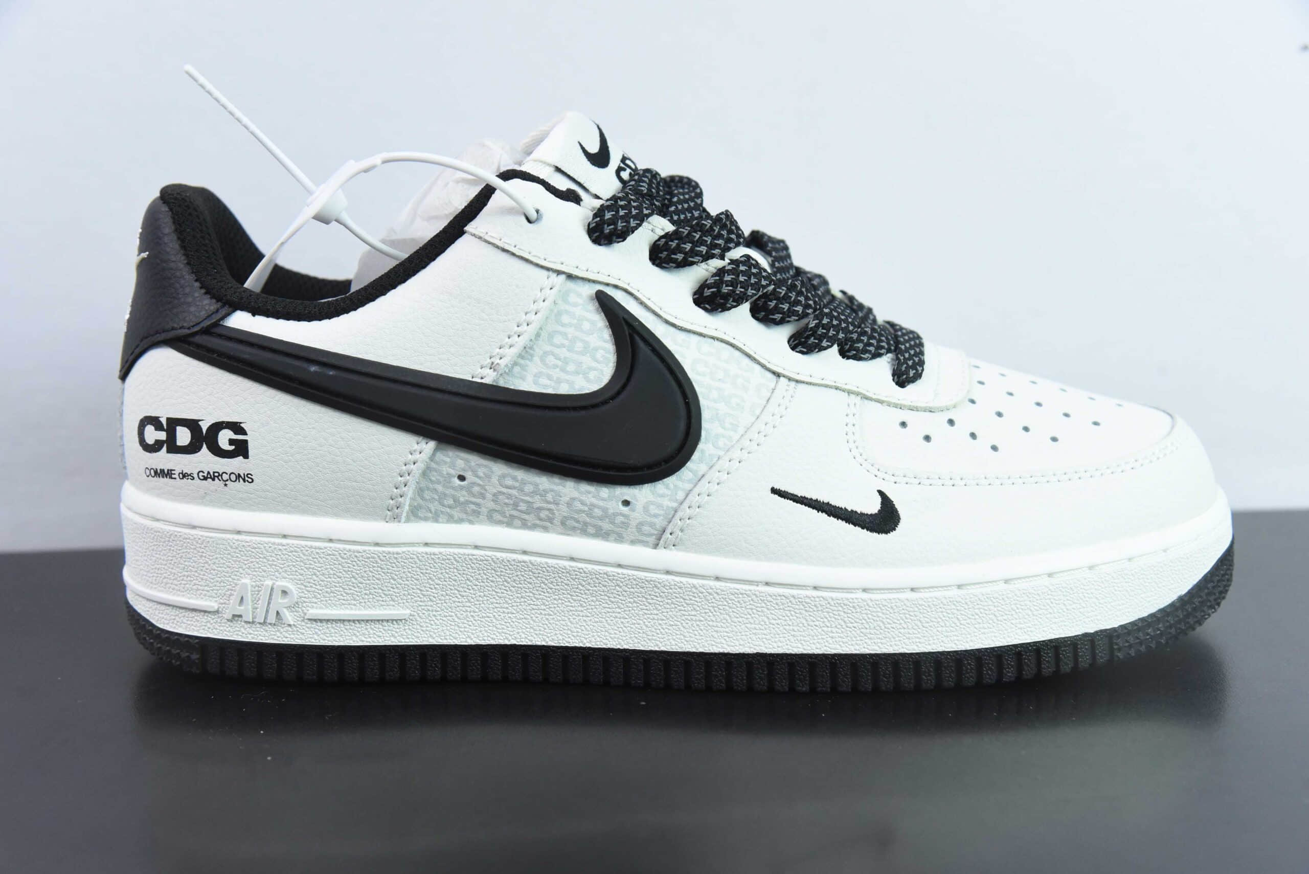 耐克Nike Air Force 1 '07 Low CDG联名米白黑空军一号低帮休闲板鞋纯原版本 货号：CG-240411 