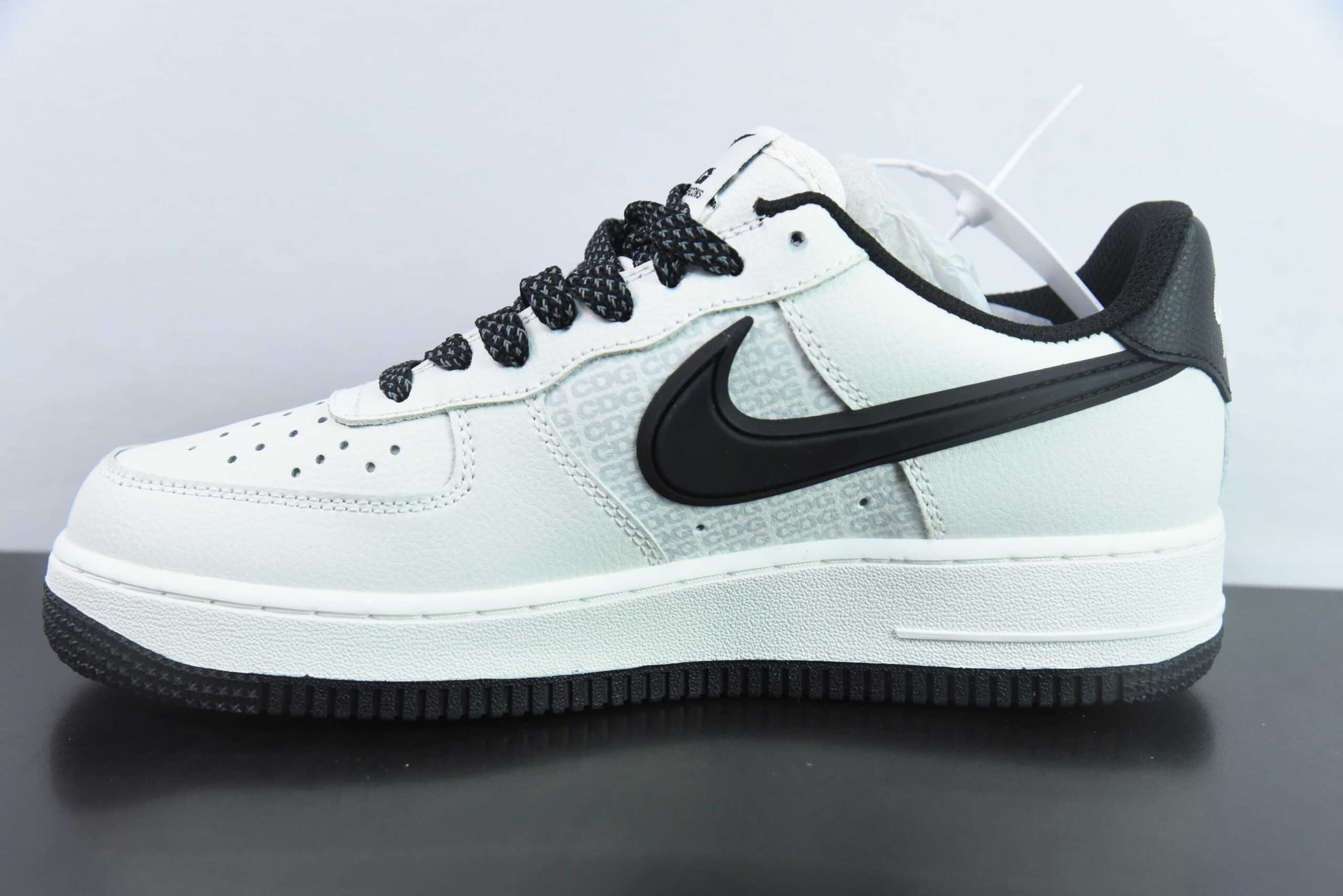 耐克Nike Air Force 1 '07 Low CDG联名米白黑空军一号低帮休闲板鞋纯原版本 货号：CG-240411 
