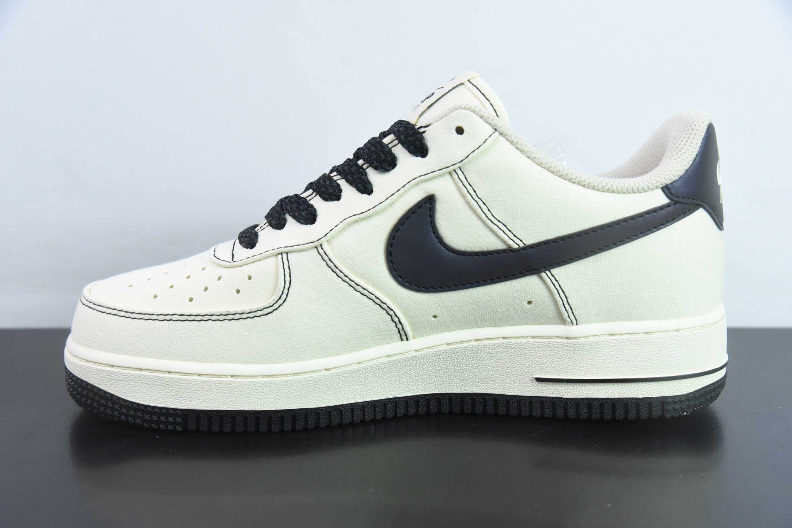耐克Nike Air Force 1´07 Low米黑布面空军一号低帮百搭休闲运动板鞋纯原版本 货号：TQ1456-288