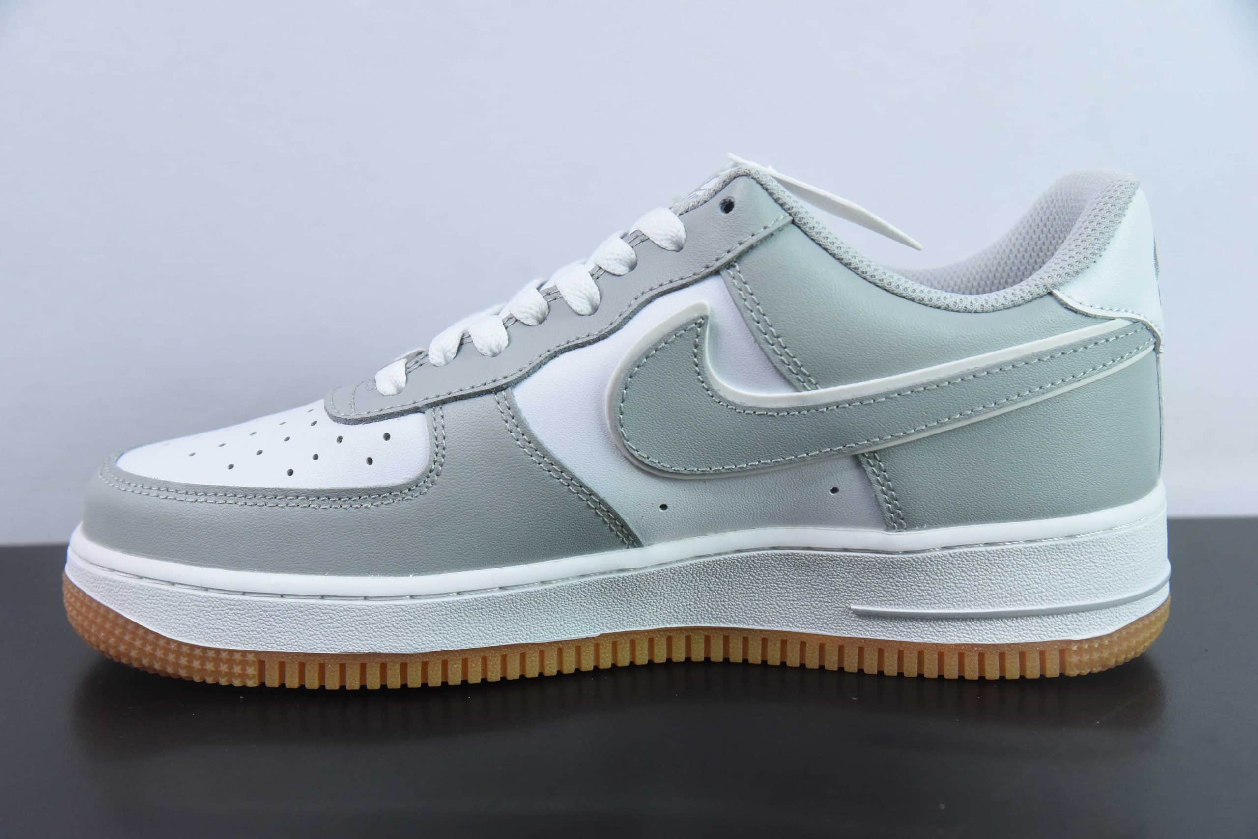 耐克NIke Air Force 1 ‘07 Low 灰白生胶空军一号低帮休闲板鞋纯原版本 货号：AW2296-001