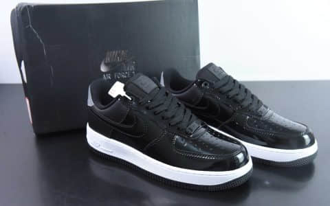 耐克Nike Air Force 1'07 Low 漆皮全黑空军一号低帮休闲板鞋纯原版本 货号：AH6827-001