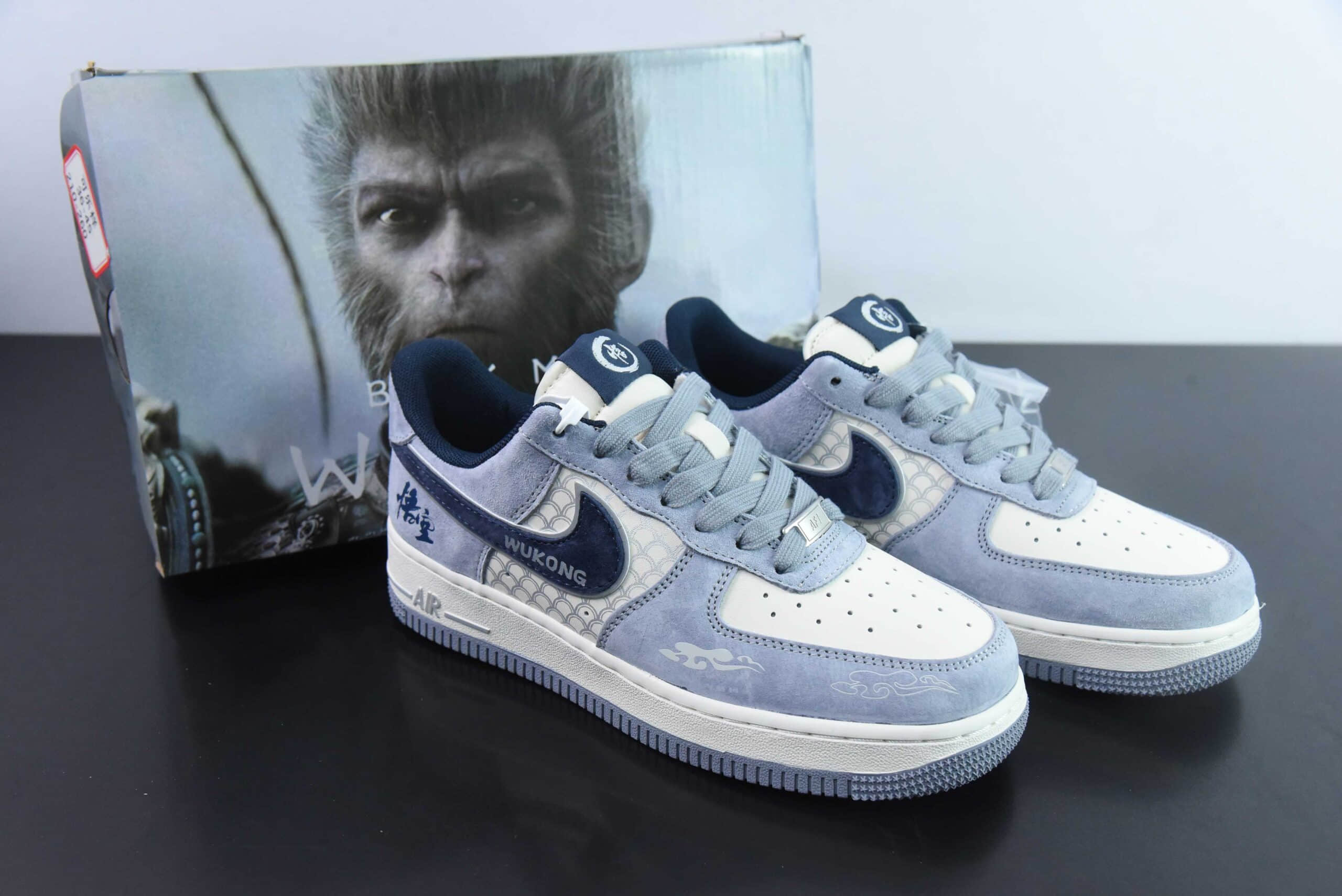 耐克Nike Air Force 1´07 Low黑神话白蓝悟空空军一号低帮百搭休闲运动板鞋纯原版本 货号：DM1688-806
