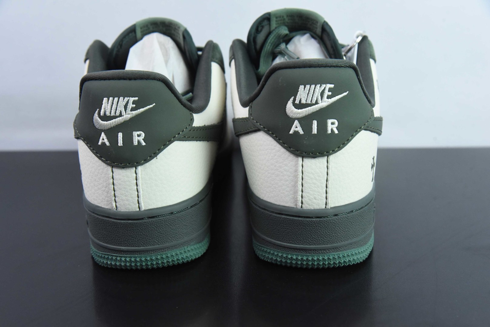 耐克Nike Air Force 1 AF1灰绿克罗心印花定制版空军一号低帮休闲板鞋纯原版本 货号：KK1988-029