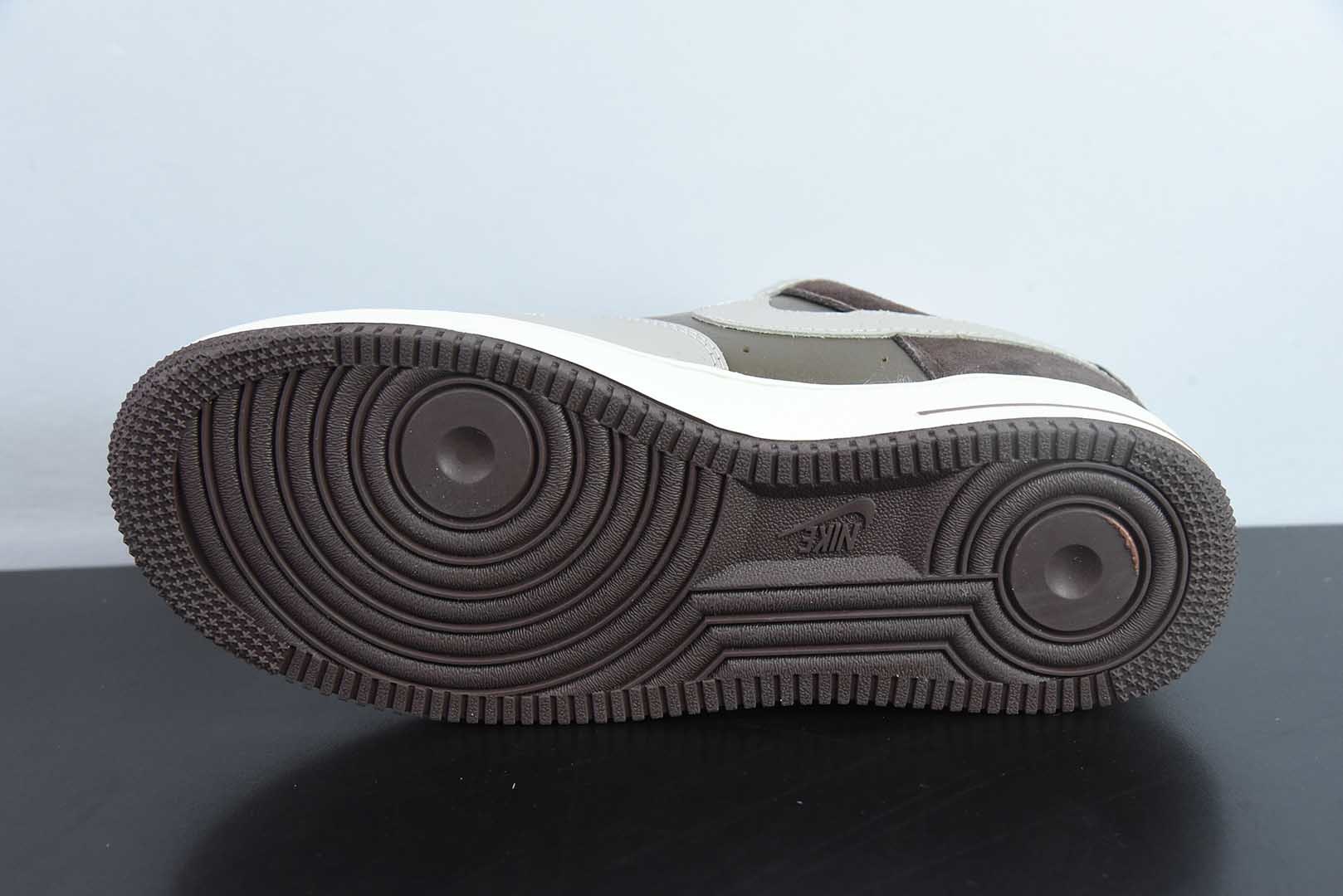 耐克Nike Air Force 1 AF1灰咖猿人头印花空军一号低帮休闲板鞋纯原版本 货号：KK1988-039