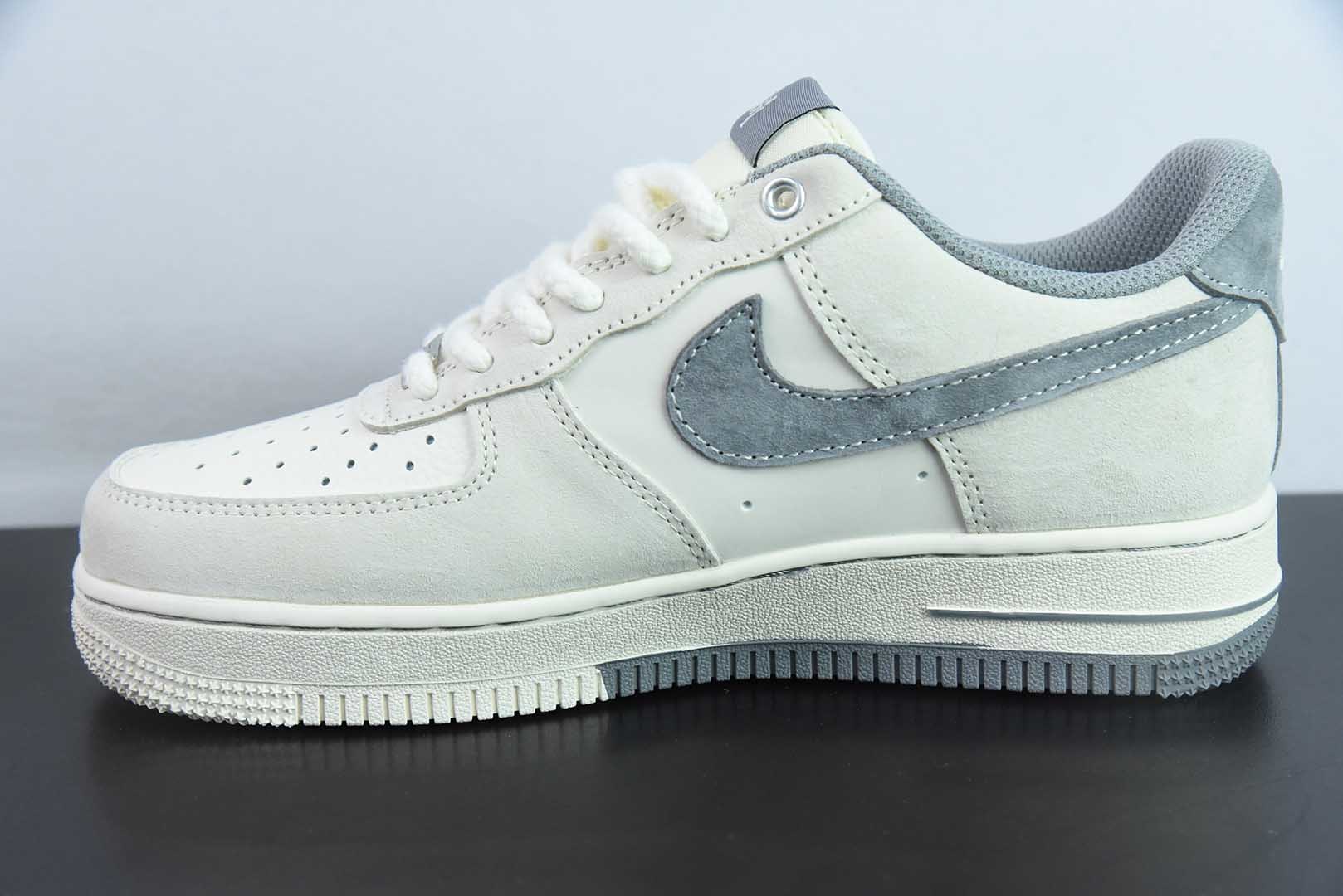 耐克Nike Air Force 1 AF1灰白斯图西刺绣定制版空军一号低帮休闲板鞋纯原版本 货号：SJ6698-024 