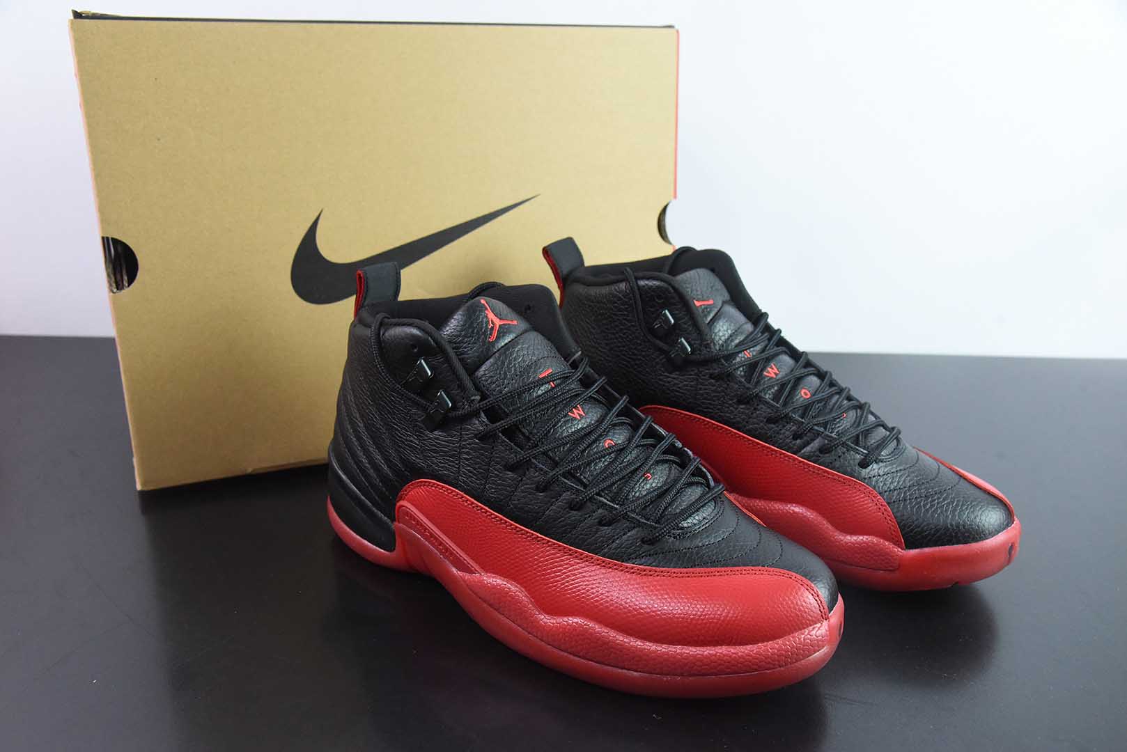 乔丹Air Jordan 12  Black Red  黑红 AJ12乔12男子文化篮球鞋纯原版本 货号：CT8013-002 