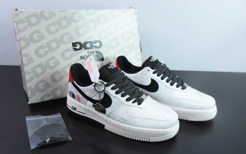 耐克Nike Air Force 1'07 Low 北面陈冠希联名双拼白丝绸空军一号低帮休闲板鞋纯原版本 货号：DM6868-054