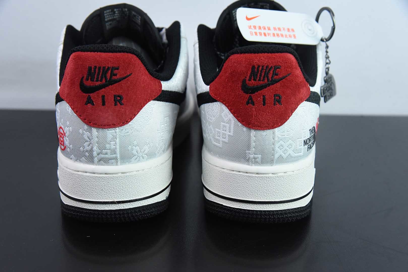 耐克Nike Air Force 1'07 Low 北面陈冠希联名双拼白丝绸空军一号低帮休闲板鞋纯原版本 货号：DM6868-054