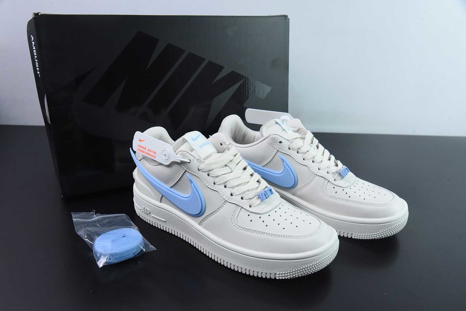 耐克Nike AMBUSH x NK Air Force 1 Low联名大钩白蓝空军一号低帮运动板鞋纯原版本 货号：DV3464-900 