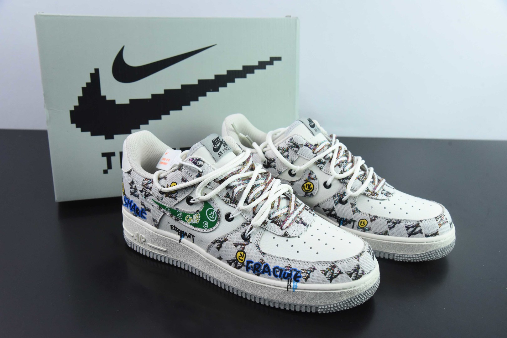 耐克Nike Air Force 1'07 Low Hip Hop 嘻哈MLB空军一号低帮休闲运动绑带板鞋纯原版本 货号：BD0077-333