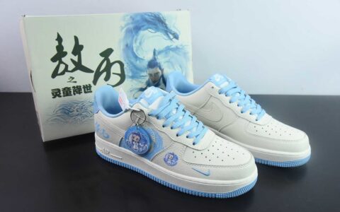 耐克Nike Air Force 1 Low 07 哪吒闹海敖丙涂鸦灵珠米蓝小钩空军一号低帮休闲板鞋纯原版本 货号：KK1988-060