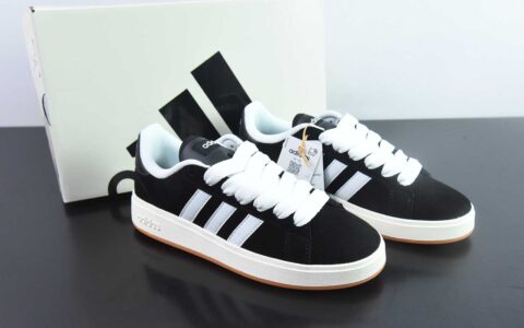 阿迪达斯Adidas GRAND COURTBEAT Base 00S黑白低帮休闲板鞋纯原版本 货号：IH6184