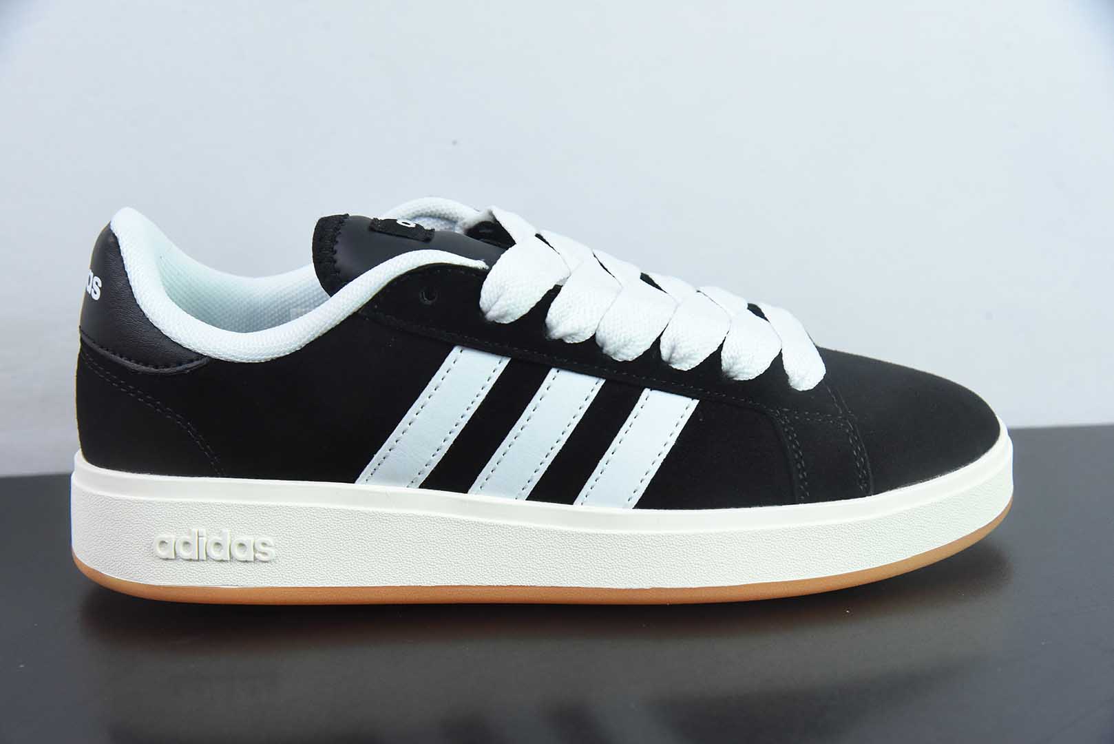 阿迪达斯Adidas GRAND COURTBEAT Base 00S黑白低帮休闲板鞋纯原版本 货号：IH6184