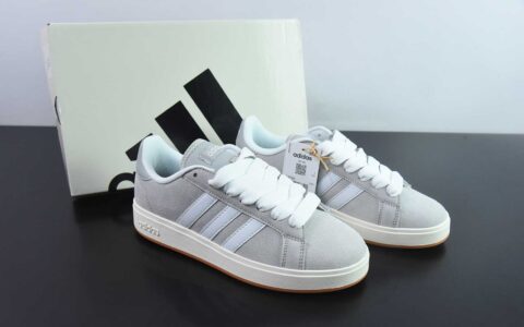 阿迪达斯Adidas GRAND COURTBEAT Base 00S 灰白休闲耐磨低帮板鞋纯原版本 货号：IH6188