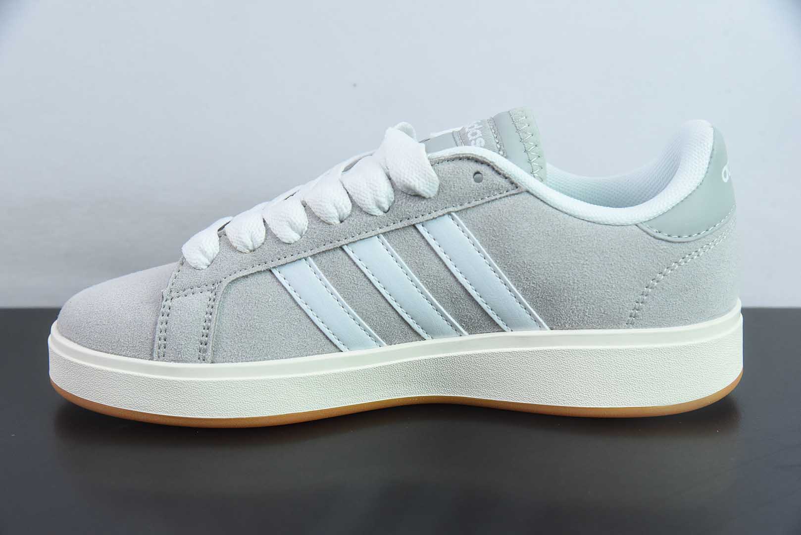阿迪达斯Adidas GRAND COURTBEAT Base 00S 灰白休闲耐磨低帮板鞋纯原版本 货号：IH6188