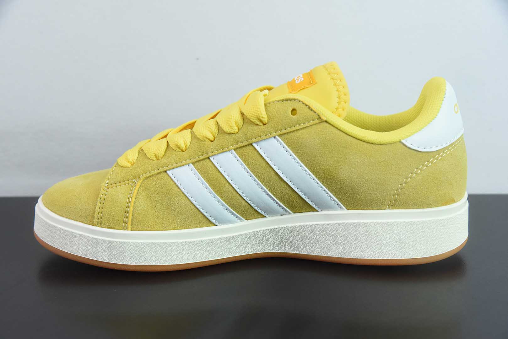 阿迪达斯Adidas GRAND COURTBEAT Base 00S 黄白色休闲耐磨低帮板鞋纯原版本 货号：IH6185