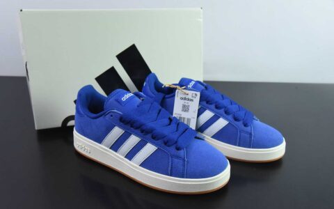 阿迪达斯Adidas GRAND COURTBEAT Base 00S 蓝白麂皮休闲耐磨低帮板鞋纯原版本 货号： IH1039