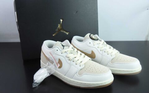 乔丹Air Jordan 1 Low Dongdan AJ1乔1椰奶白低帮文化休闲板鞋纯原版本 货号：IB8855 - 121