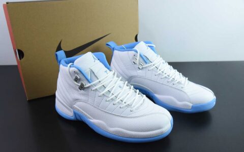 乔丹Air Jordan 12  Melo  AJ12乔12白蓝高帮男子文化篮球鞋纯原版本 货号：CT8013 - 112