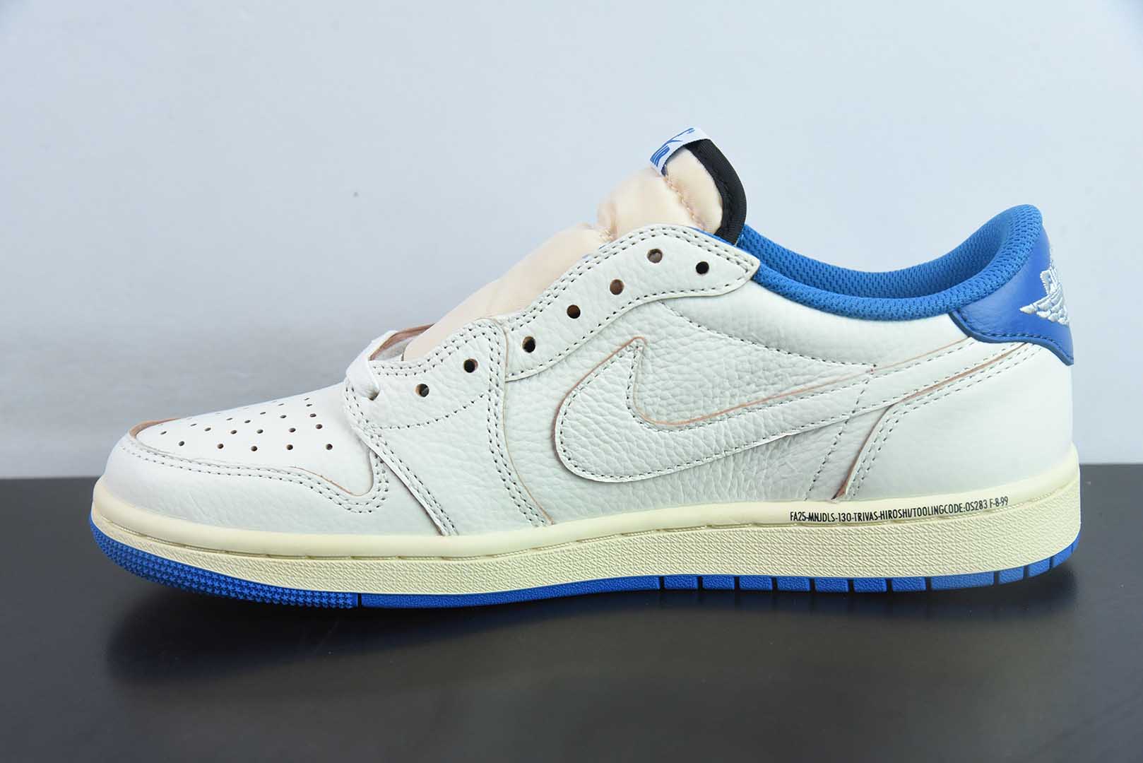乔丹Travis Scott x Air Jordan AJ1 Low OG SP TS联名白蓝闪电倒钩2.0低帮复古文化篮球鞋纯原版本 货号：DM7866-104