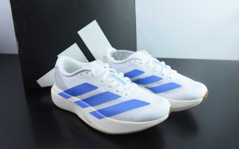 阿迪达斯Adidas Adizero Evo SL阿迪白蓝超轻透气缓震跑鞋纯原版本 货号：JS4454