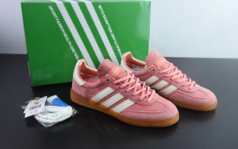 阿迪达斯 Adidas Handball Spezial 复古单品粉白德训鞋纯原版本 货号：IH2610