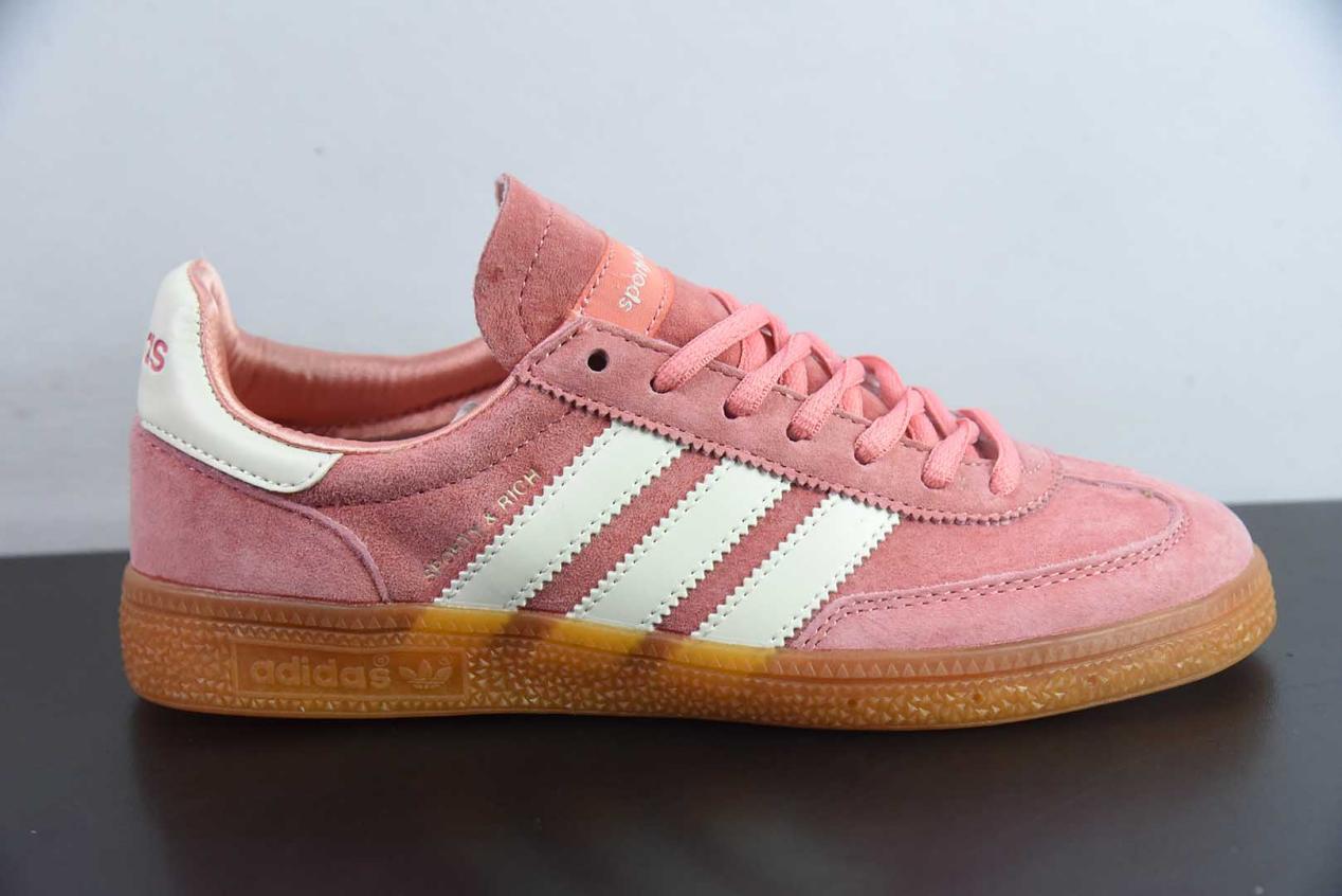 阿迪达斯 Adidas Handball Spezial 复古单品粉白德训鞋纯原版本 货号：IH2610
