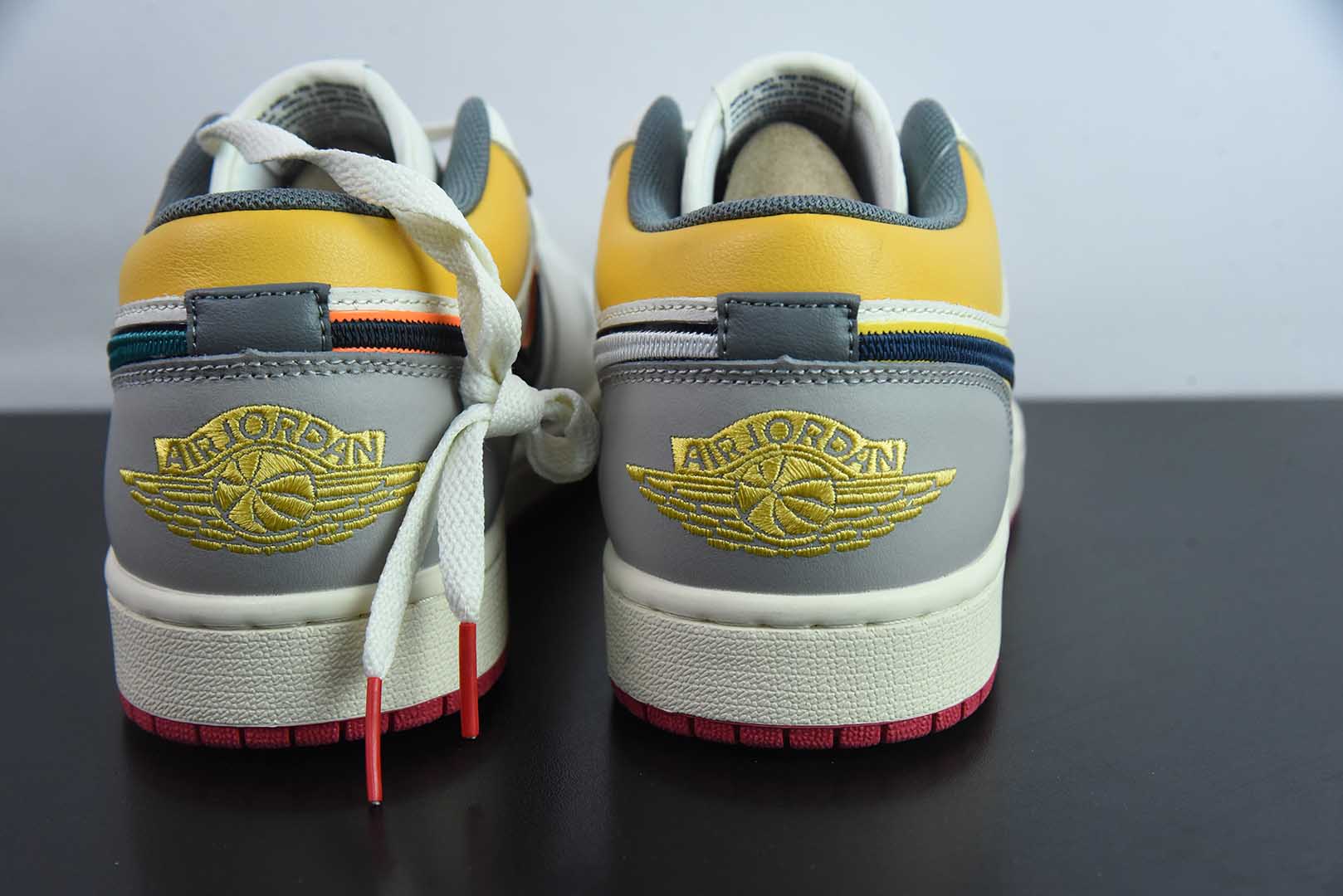 乔丹Air Jordan 1 Low AJ1乔1帆白灰黄鸳鸯勾低帮文化休闲运动板鞋纯原版本 货号：HV4511-133